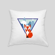 Mountain fox cushion Biały