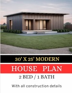 X Modern House Plan Bedroom Bathroom with CAD File With All