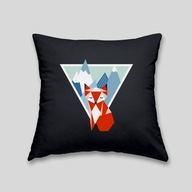 Mountain fox cushion czarny