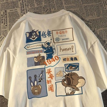 couple New year 2024 Korean loose 100% cotton tom and jerry