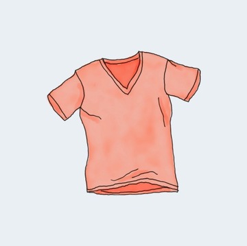 T-shirt z dekoltem w kształcie litery V – czerwony