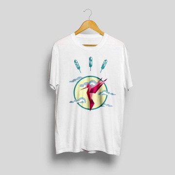 Hummingbird printed t-shirt XL Biały